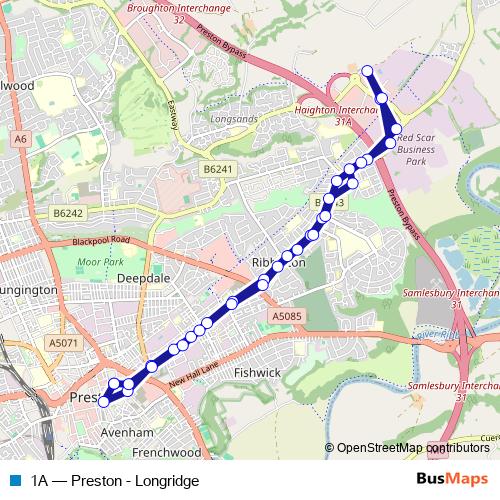 1A bus Line Map