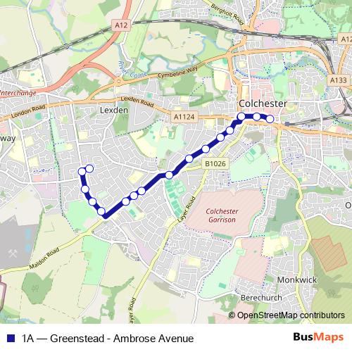 1A bus Line Map
