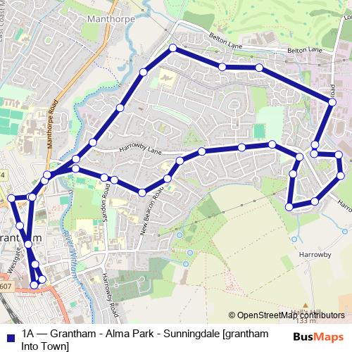 1A bus Line Map