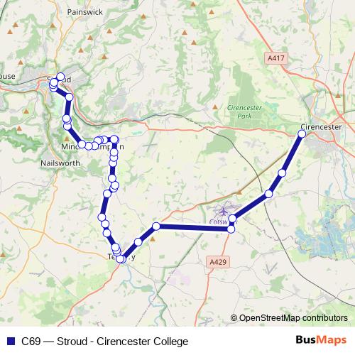 C69 bus Line Map