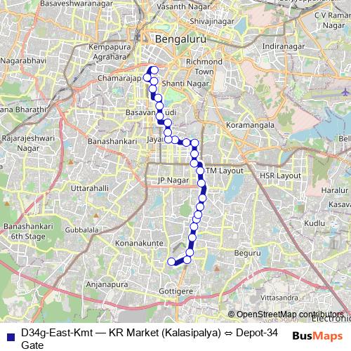 D34g-East-Kmt bus Line Map