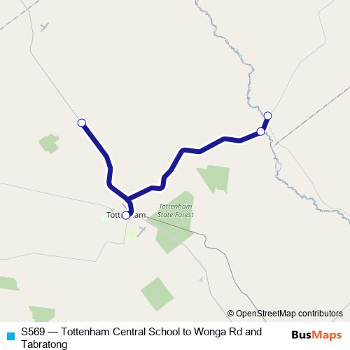 S569 bus Line Map