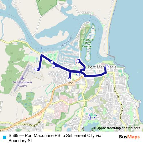 S569 bus Line Map