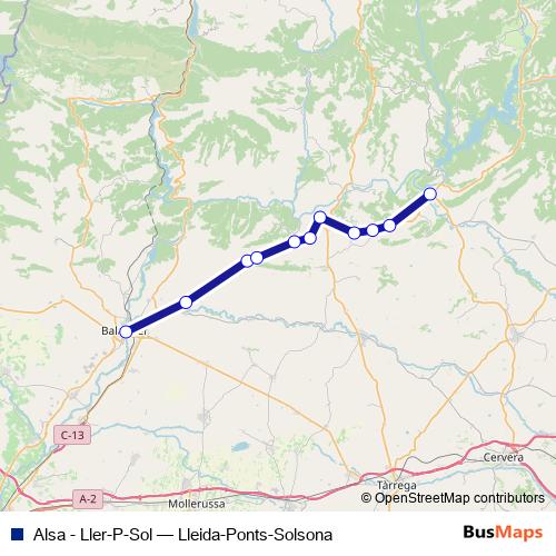 Alsa - Ller-P-Sol bus Line Map