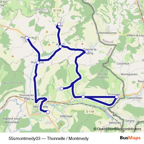55smontmedy03 bus Line Map