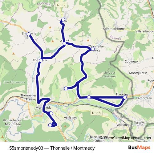 55smontmedy03 bus Line Map