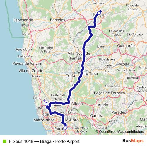 Flixbus 1048 bus Line Map