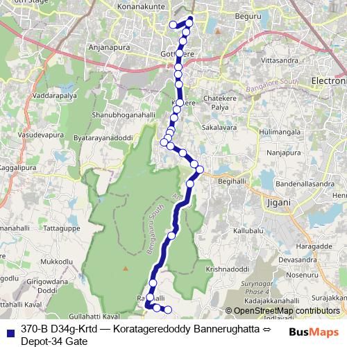 370-B D34g-Krtd bus Line Map