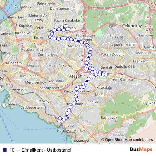 10 bus Line Map
