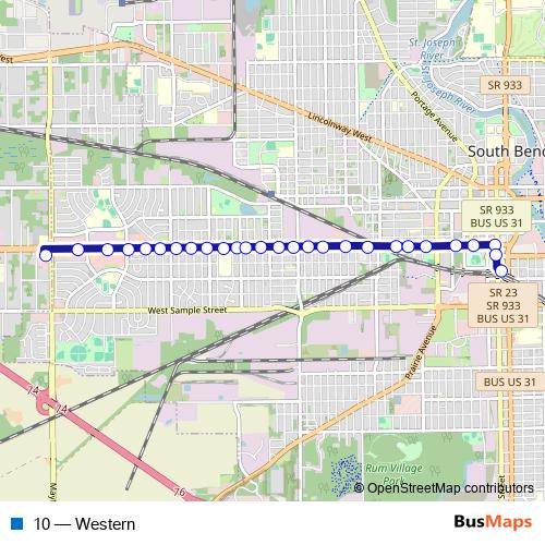 10 bus Line Map