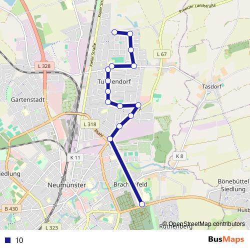 10 bus Line Map