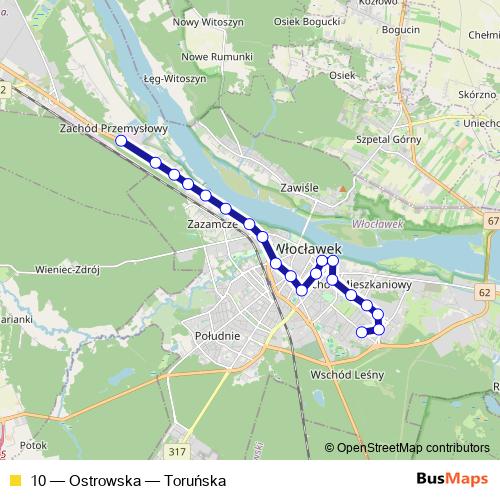 10 bus Line Map