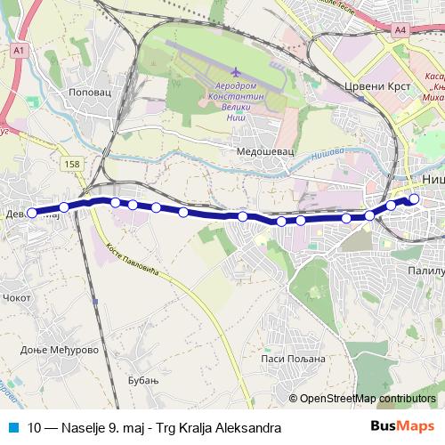 10 bus Line Map
