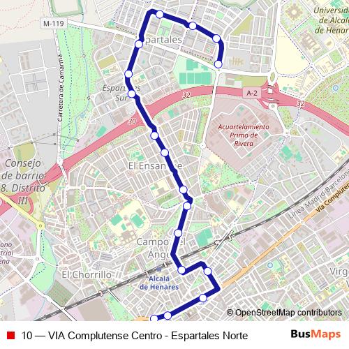 10 bus Line Map
