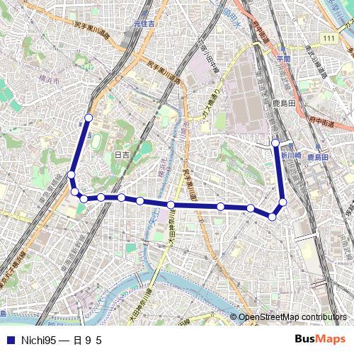 Nichi95 bus Line Map