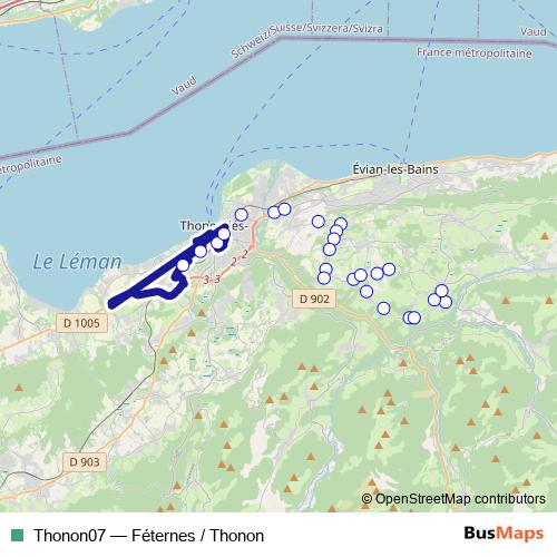 Thonon07 bus Line Map