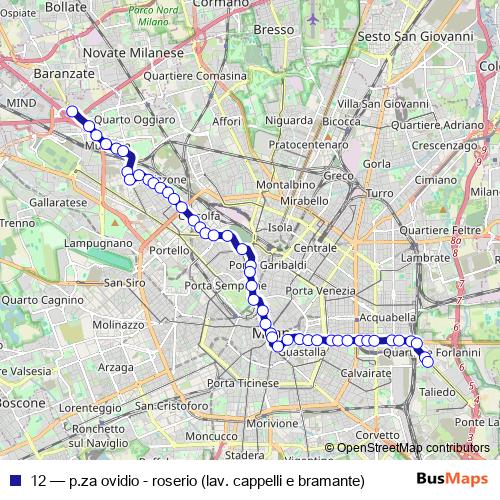 12 tram Line Map