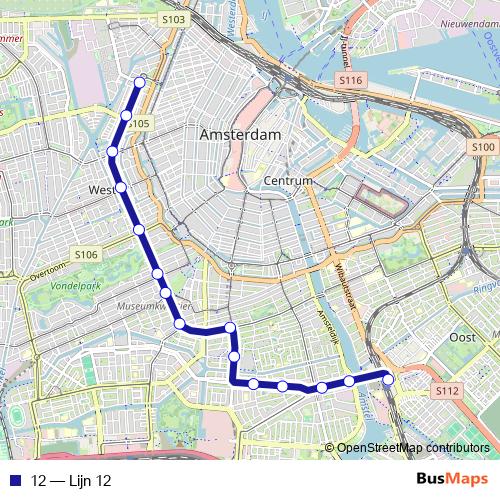 12 tram Line Map
