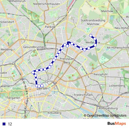 12 tram Line Map