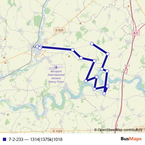 7-2-233 bus Line Map