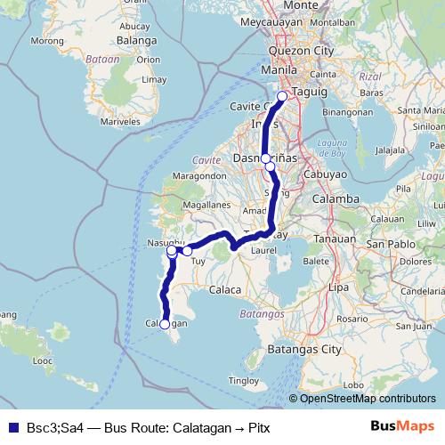 Bsc3;Sa4 bus Line Map