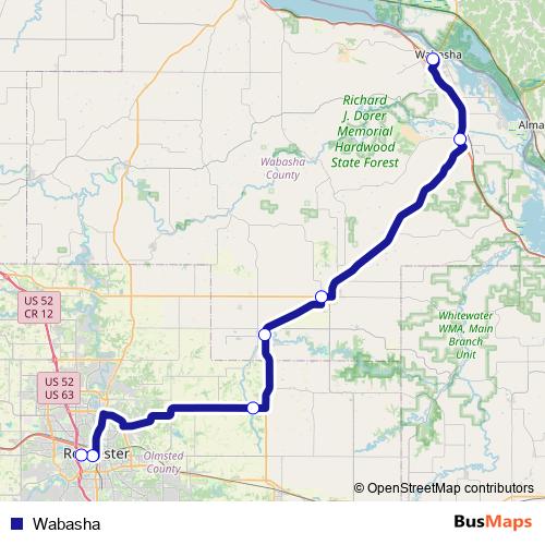 Wabasha bus Line Map
