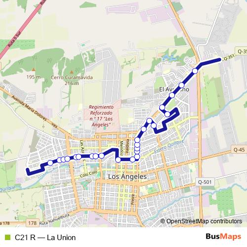 C21 R bus Line Map