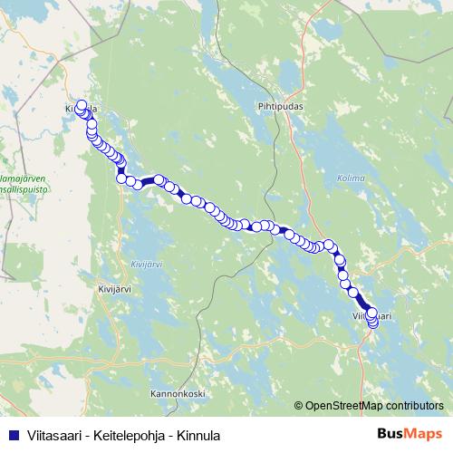 Viitasaari - Keitelepohja - Kinnula bus Line Map