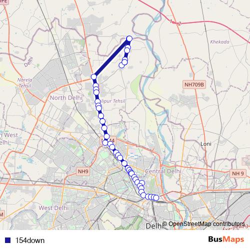 154down bus Line Map