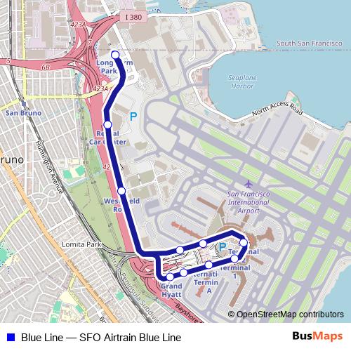 Blue Line tram Line Map