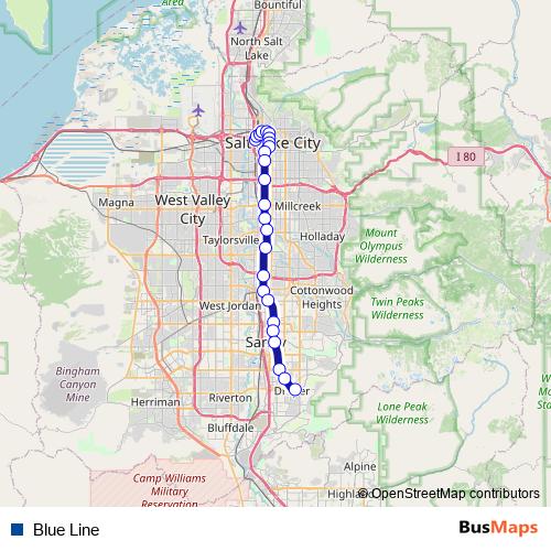 Blue Line tram Line Map