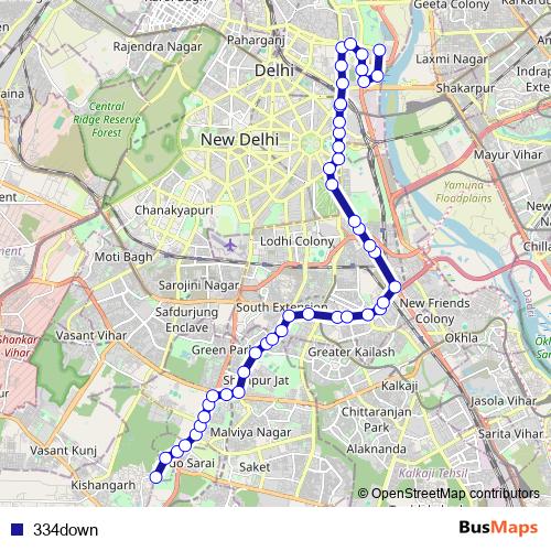 334down bus Line Map