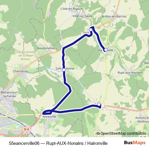 55eancerville06 bus Line Map