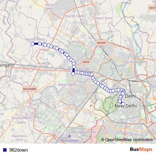 962down bus Line Map