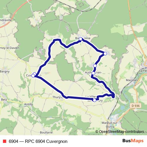 6904 bus Line Map