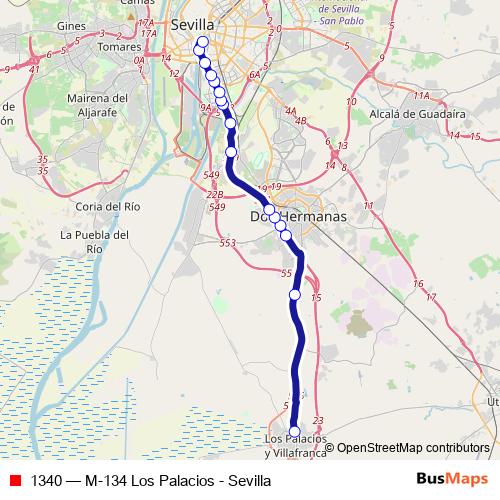 1340 bus Line Map