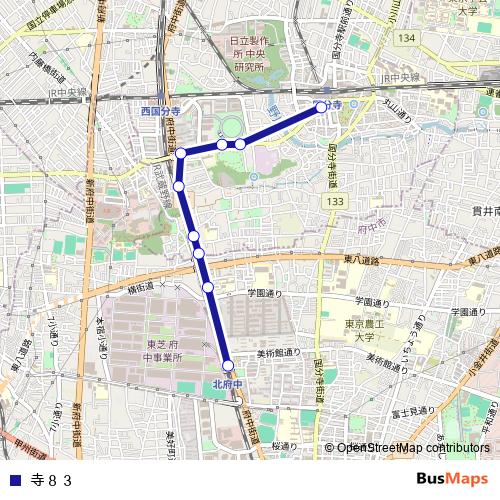 寺８３ bus Line Map