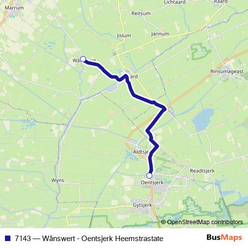 7143 bus Line Map