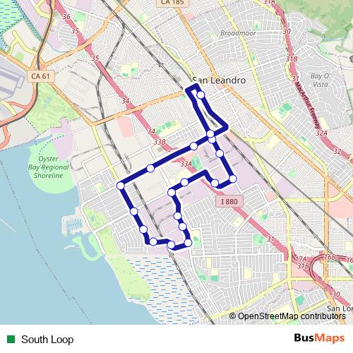 South Loop bus Line Map
