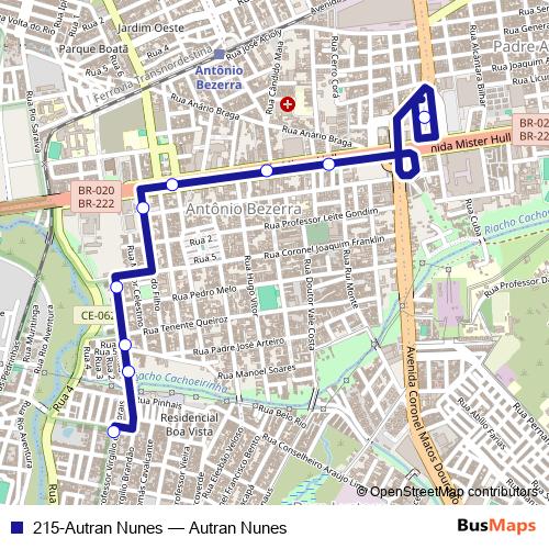 215-Autran Nunes bus Line Map