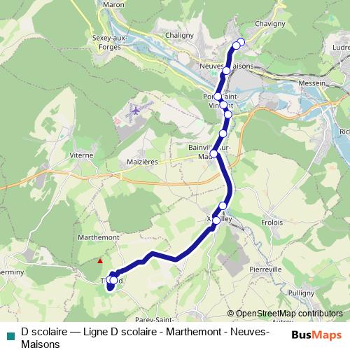 D scolaire bus Line Map