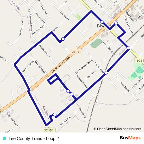 Lee County Trans - Loop 2 bus Line Map