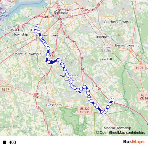 463 bus Line Map