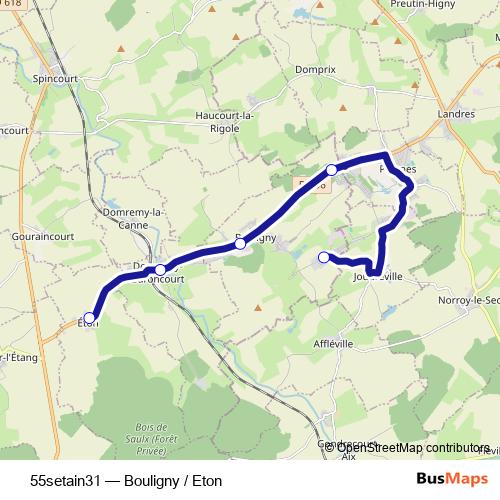 55setain31 bus Line Map