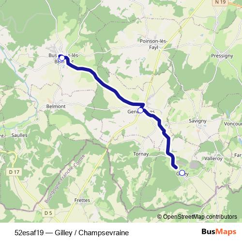 52esaf19 bus Line Map