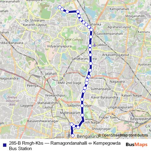 285-B Rmgh-Kbs bus Line Map