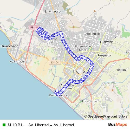 M-10 B1 bus Line Map