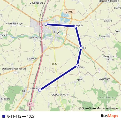 8-11-112 bus Line Map