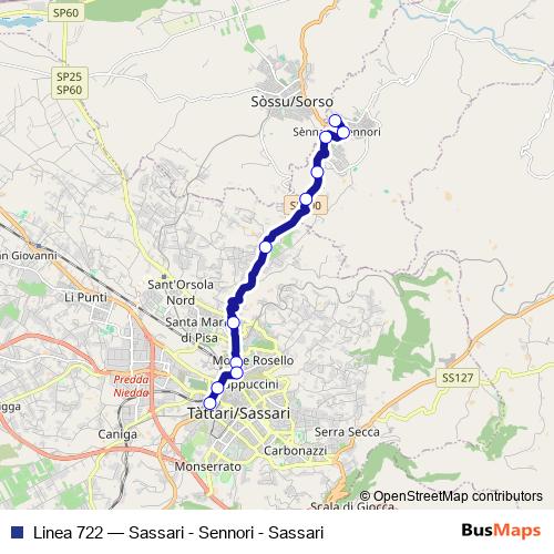 Linea 722 bus Line Map