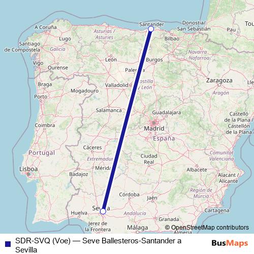 SDR-SVQ (Voe) air Line Map